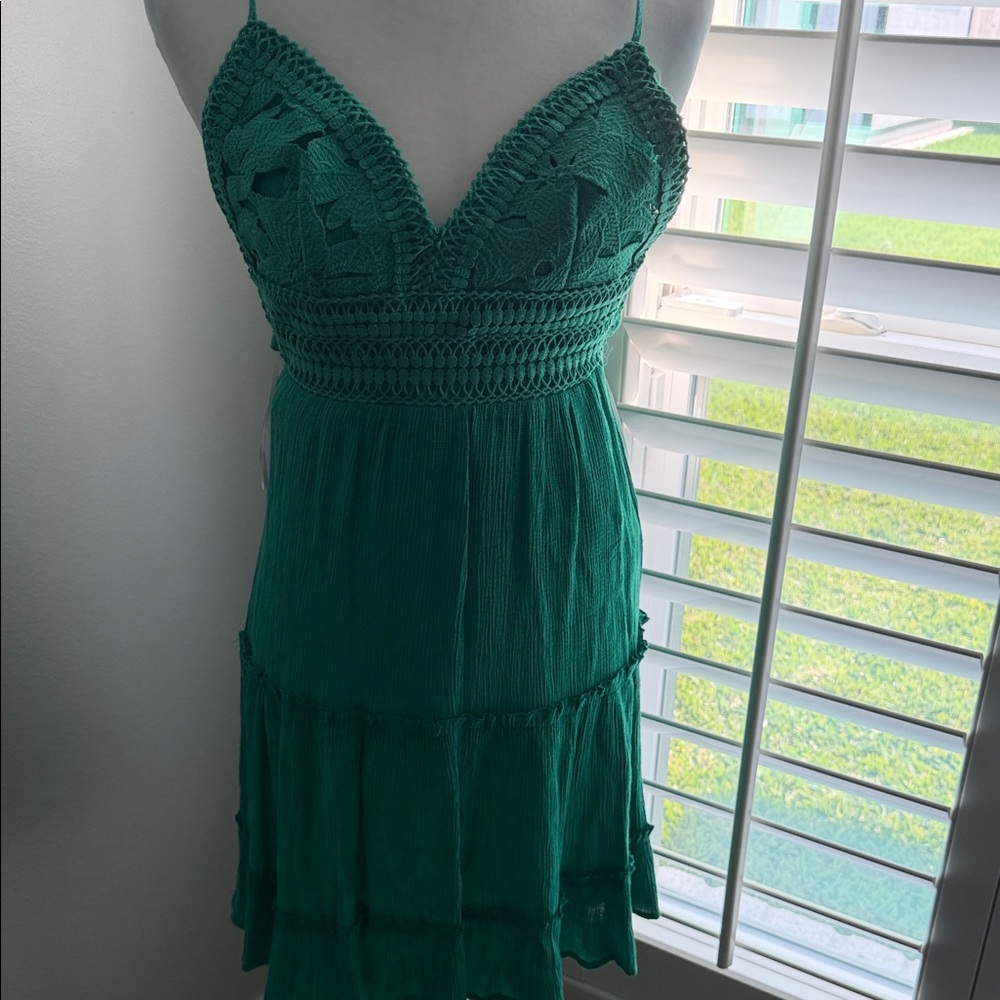 Women’s Medium Love tree Green Crochet dress